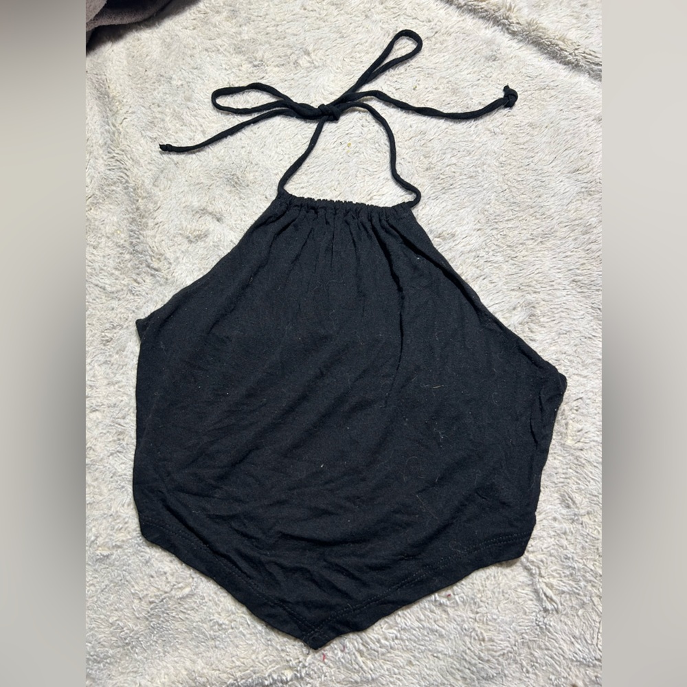 No label urban outfitters size s but fits like a med all black halter tie neck